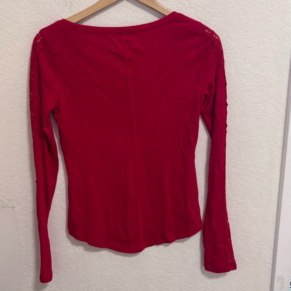 Abercrombie & fitch y2k long sleeve lace sleeve Henley NWT - Picture 5 of 7